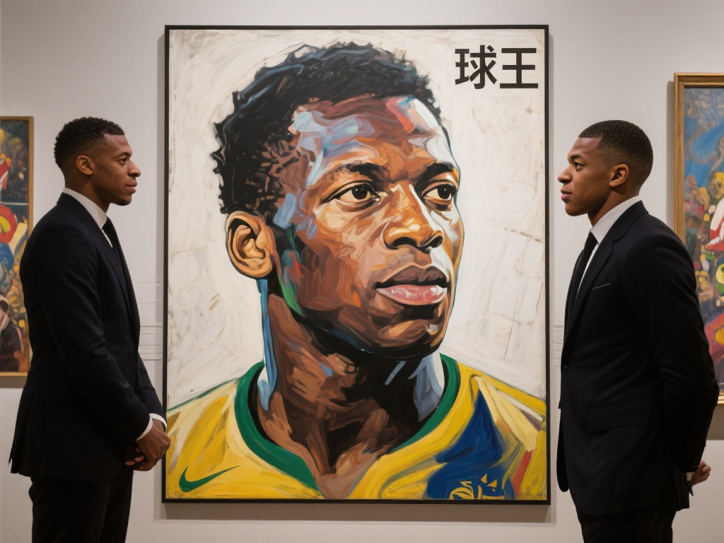 姆巴佩斥资52万欧元收藏艺术家绘制的贝利肖像画 近年来,艺术品市场的价值不断攀升,越来越